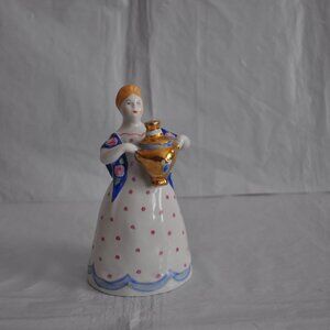 Dulevo Woman with Samovar Soviet Porcelain Figurine 80s USSR Девушка с самоваром